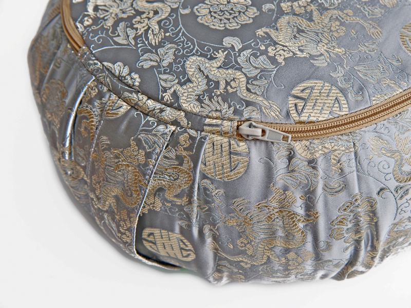 Meditační polštář Luxury Dragon stříbrný