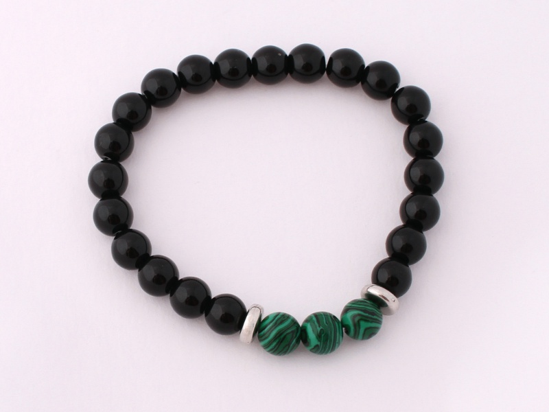 Náramek onyx a malachit