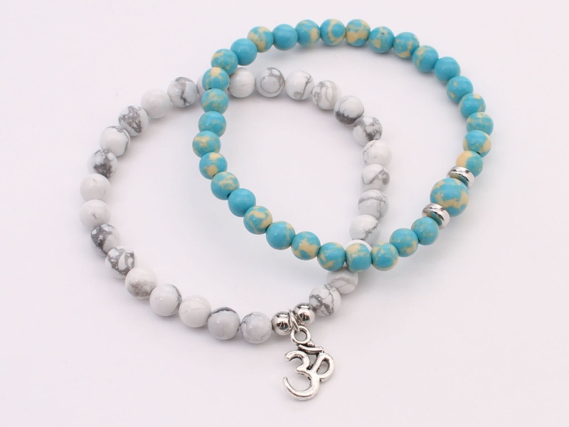 Sada náramků jaspis a howlite