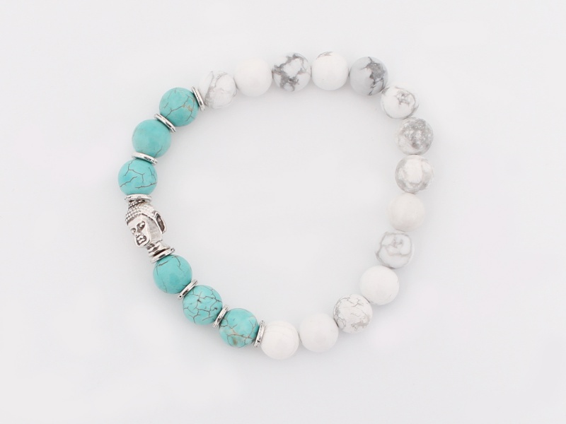 Náramek howlite a tyrkys