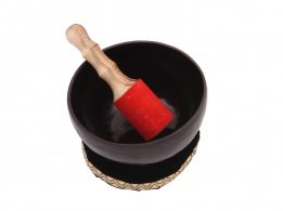 Tibetská mísa leptaná černá s ornamenty prům. 18 cm